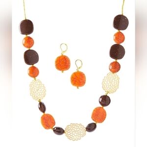 🦊GOLD & ORANGE NECKLACE